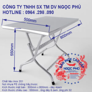 BÀN CHỮ NHẬT 50*80 NP